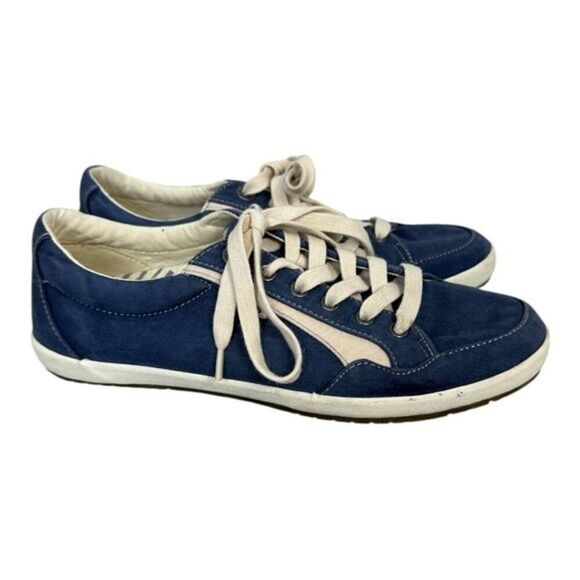 TAOS WOMEN'S SHOOTING STAR INDIGO BEIGE DISTRESSED size 9.5 wide - Picture 1 of 6